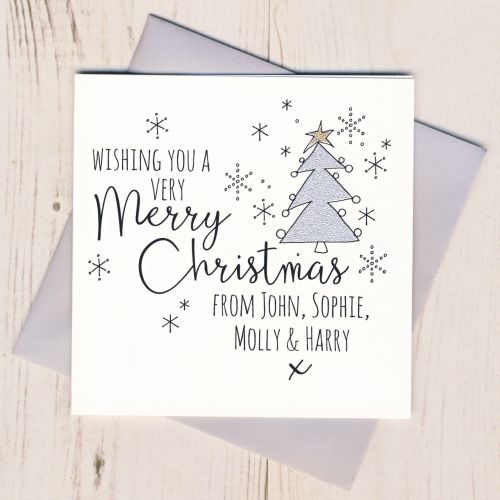 Personalised Glittery Trees Cards