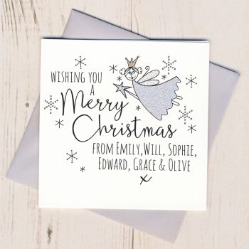 Personalised Glittery Fairy Christmas Cards
