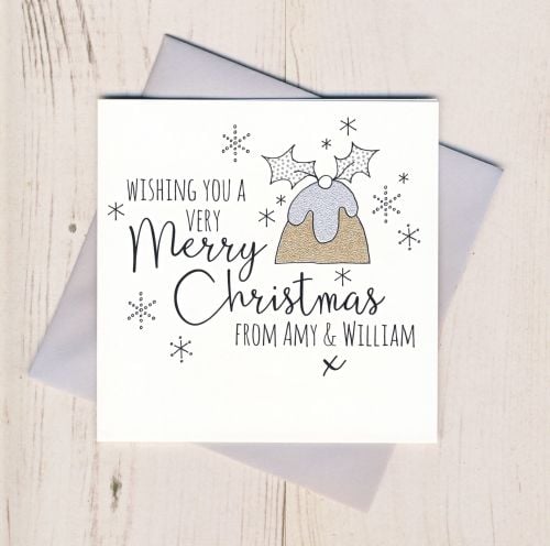 Personalised Glittery Pudding Cards