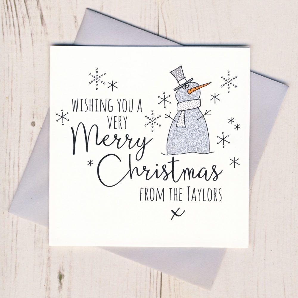 Personalised Glittery Snowman Cards