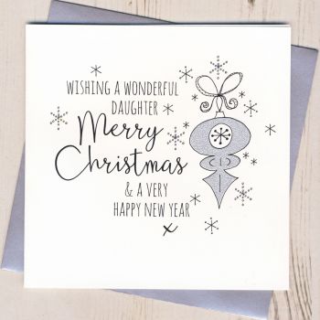 Glittery Daughter Christmas Card