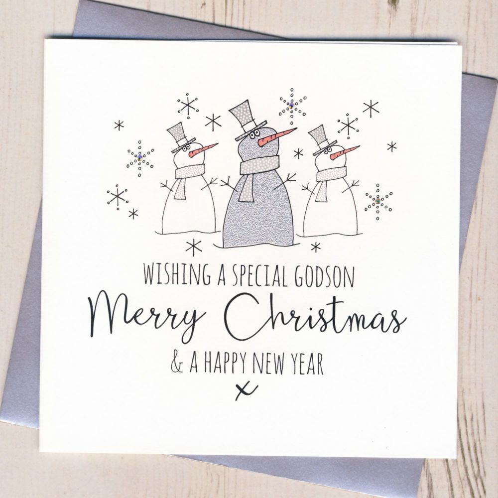 Glittery Godson Christmas Card