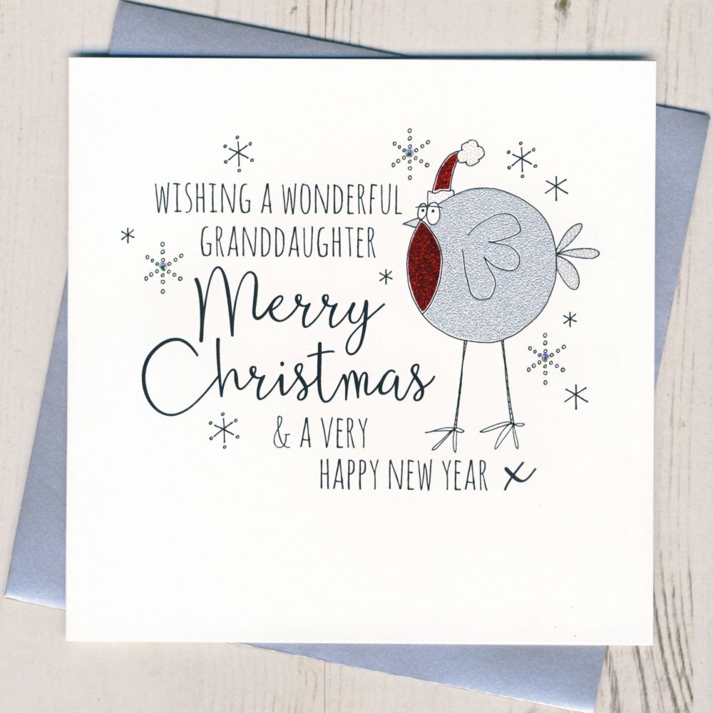 Glittery Granddaughter Christmas Card