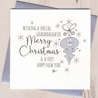 <!-- 012-->Glittery Granddaughter Christmas Card