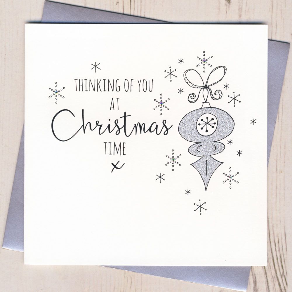 Glittery Thinking of You at Christmas Card