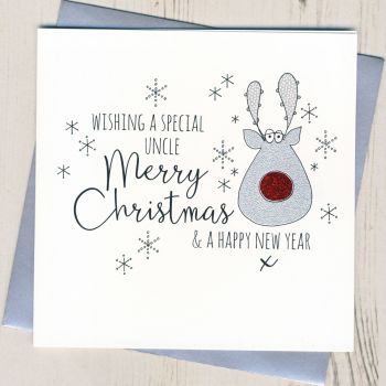 Glittery Uncle Christmas Card