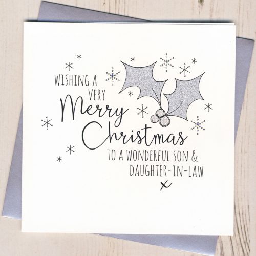 Glittery Daughter & Son-in-Law Christmas Card