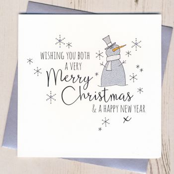 Glittery Wishing You Both A Very Merry Christmas Card