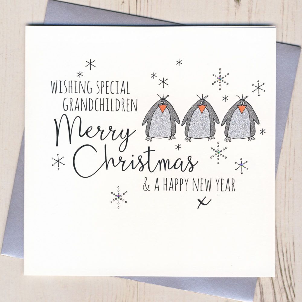 Glittery Grandchildren Christmas Card
