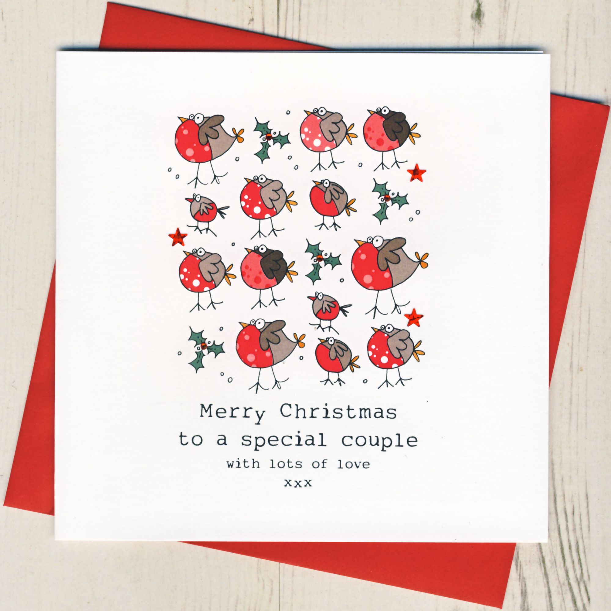 Handmade sparkling granddaughter Christmas card