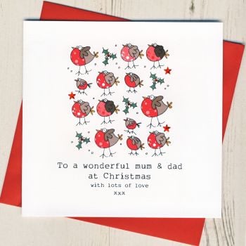 To A Wonderful Mum & Dad Christmas Card
