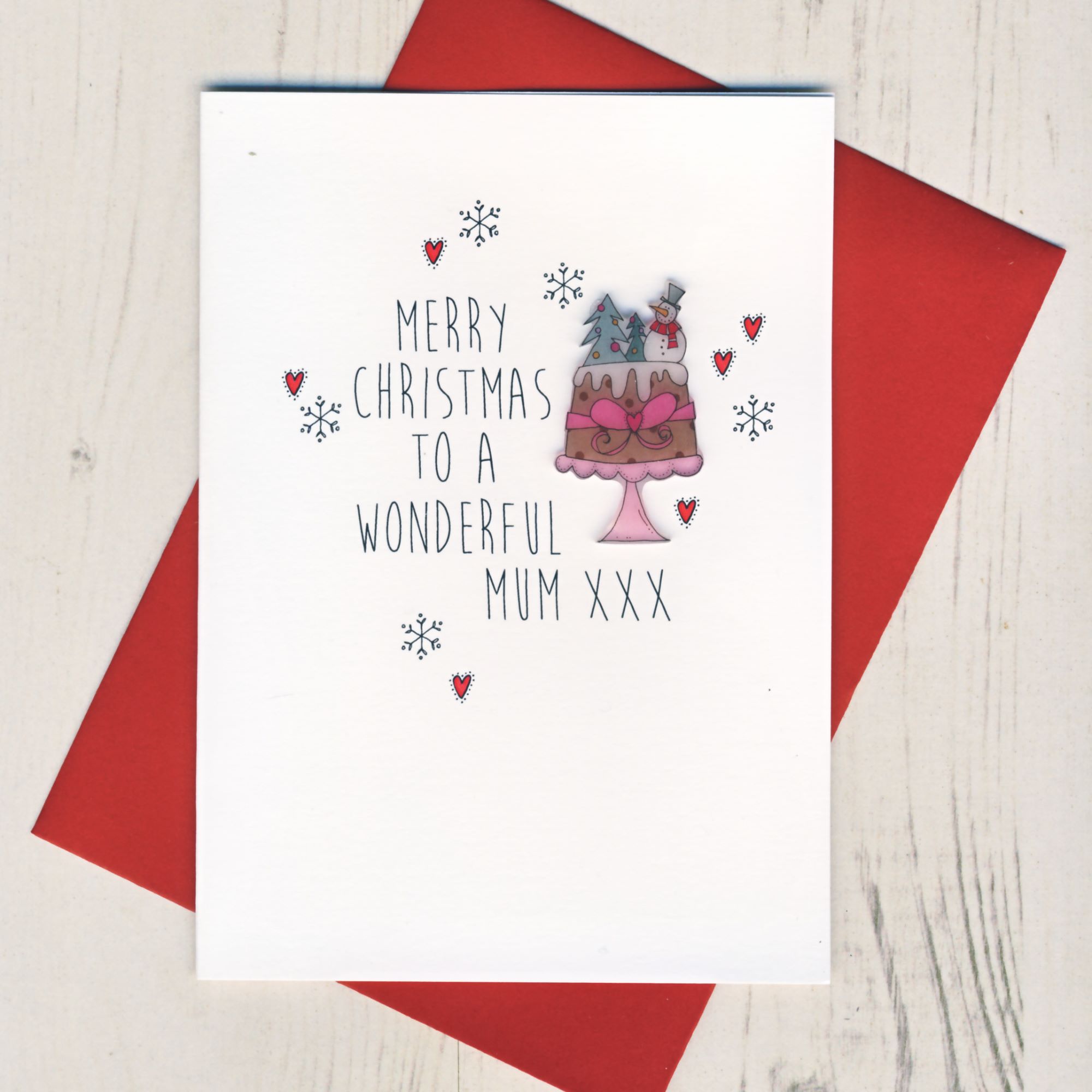 handmade mum &amp; dad Christmas card