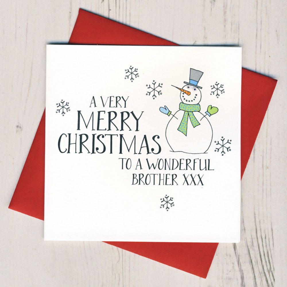 Wobbly Eyes Brother Christmas Card