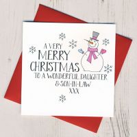 <!-- 044-->Wobbly Eyes Daughter & Son-in-Law 0r Partner Christmas Card