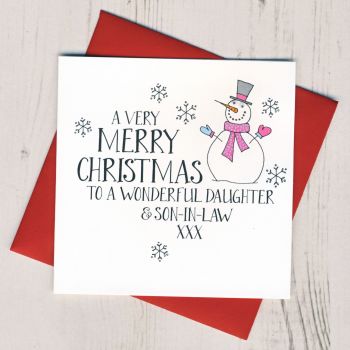Wobbly Eyes Daughter & Son-in-Law 0r Partner Christmas Card