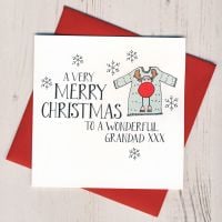 Wobbly Eyes Grandad Christmas Card