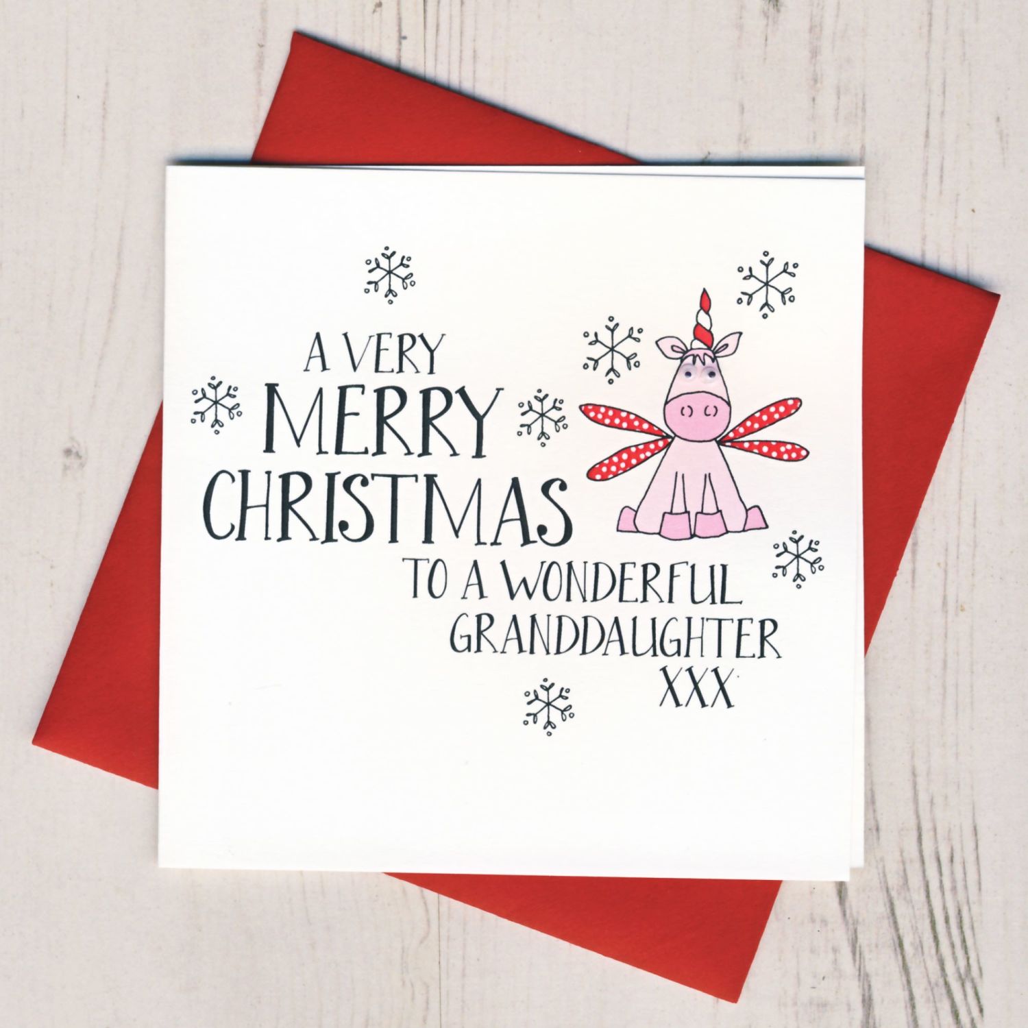 handmade granddaughter christmas card