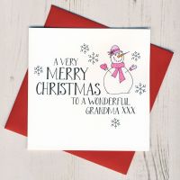 Wobbly Eyes Grandma Christmas Card