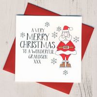 <!-- 012-->Wobbly Eyes Grandson Christmas Card