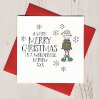 <!-- 013-->Wobbly Eyes Nephew Christmas Card