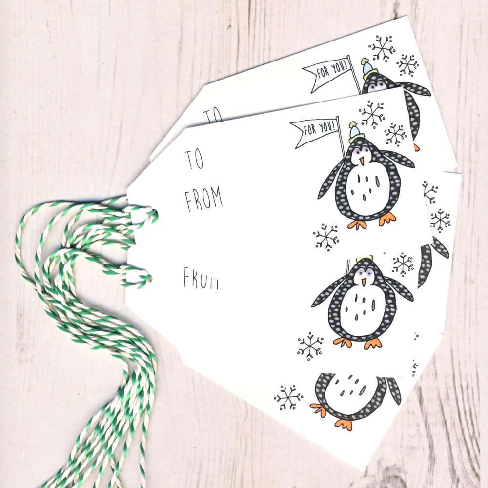 Pack of 5 Penquin Gift Tags