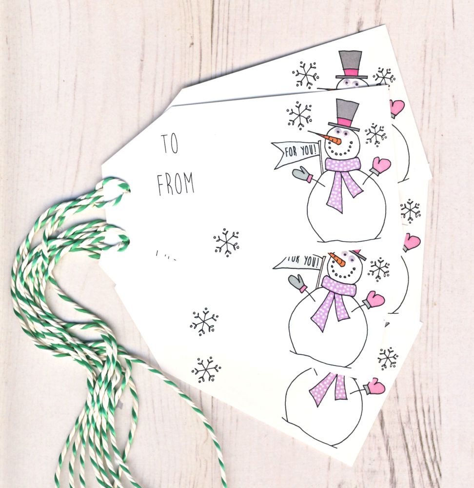 Pack of 5 Snowman Gift Tags