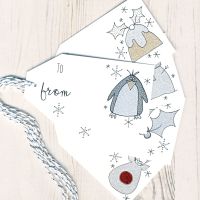 Mixed Pack of 5 Glittery Christmas Gift Tags