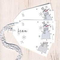 Pack of 5 Glittery Snowman Christmas Gift Tags