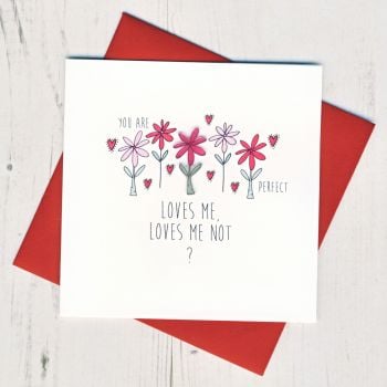 Loves Me Loves Me Not Valentine Card