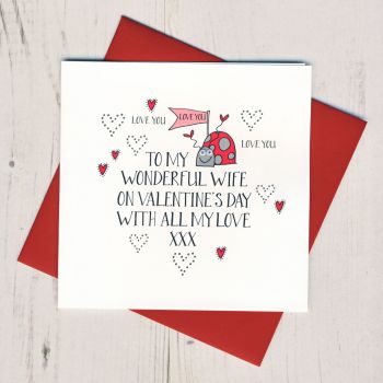 Wobbly Eyes Wife Valentines Card