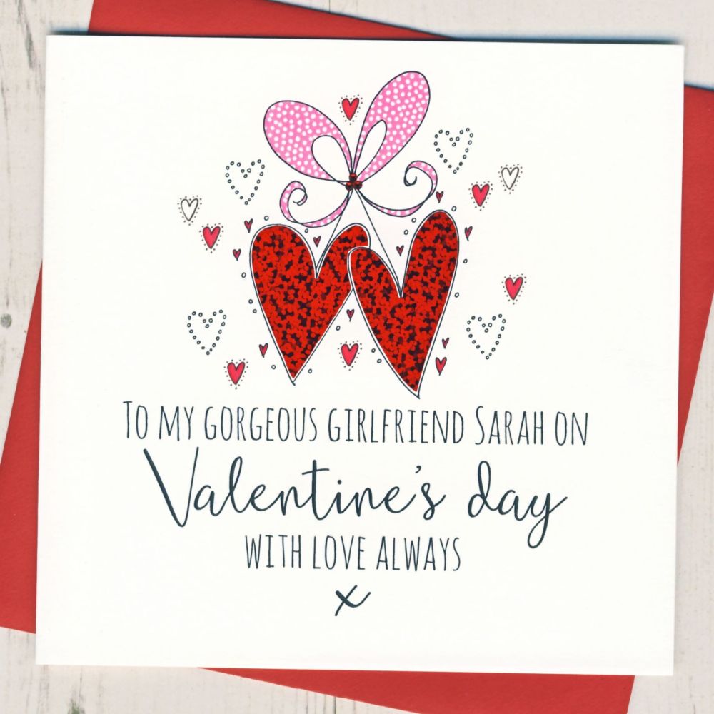 Personalised Girlfriend Valentines Card