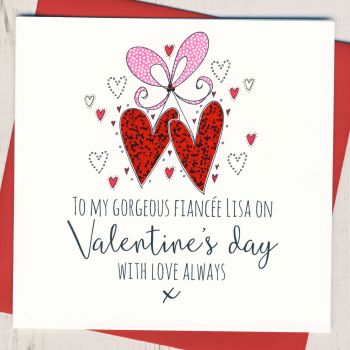 Personalised Fiancee Valentines Card