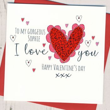 Personalised I Love You Valentine Card