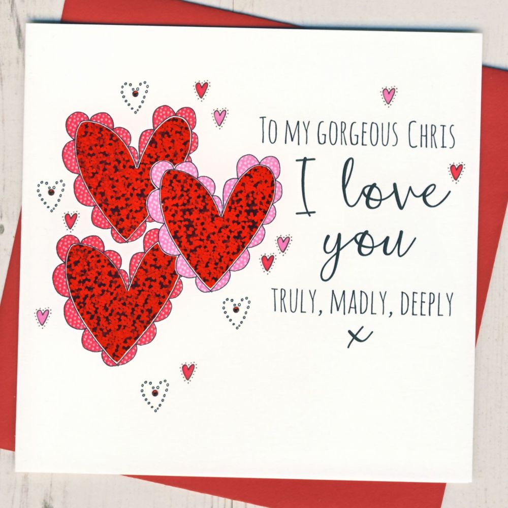Personalised Truly Madly Deeply Valentine Card