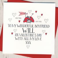 <!-- 020 -->Personalised Wobbly Eyes Boyfriend Valentines Card