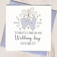 <!-- 009 --> Personalised Wedding Hearts Card