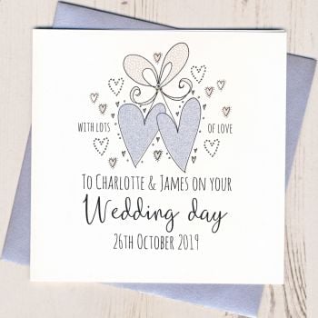 Personalised Wedding Hearts Card