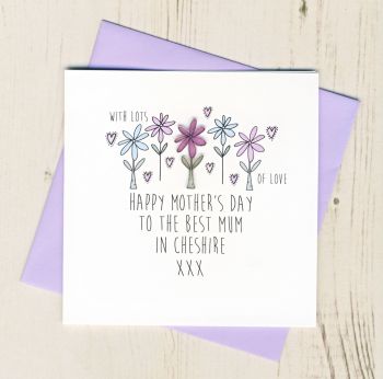 Personalised Best Mum In... Mother's Day Card
