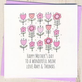 Personalised 'Wonderful Mum' Mother's Day Card