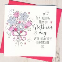 <!-- 027 -->Personalised Glittery 'Fabulous' Mother's Day Card