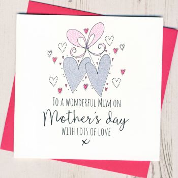 Glittery Hearts Mother's Day Card