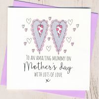 <!-- 042 -->Glittery Hearts Mother's Day Card
