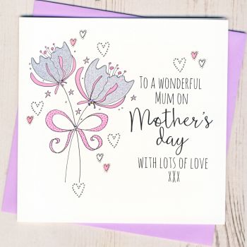 Glittery Flowers Mother's Day Card