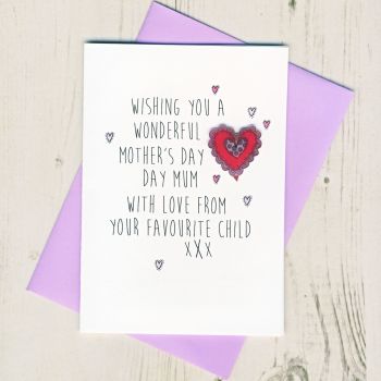 Favourite Child Mother's Day Card