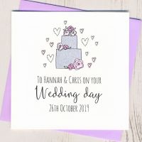 <!-- 013 -->Personalised Wedding Cake Card