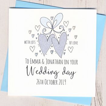 Personalised Wedding Hearts Card