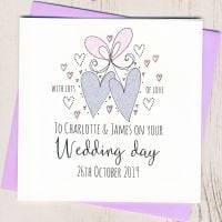<!-- 012 --> Personalised Wedding Hearts Card