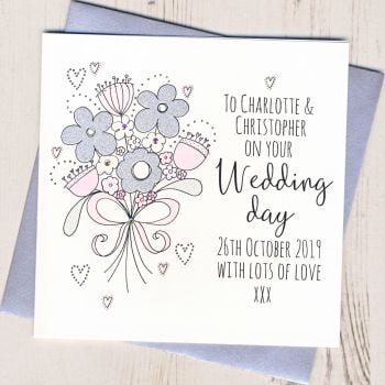 Personalised Wedding Flowers Card