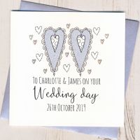 <!-- 004 --> Personalised Wedding Hearts Card
