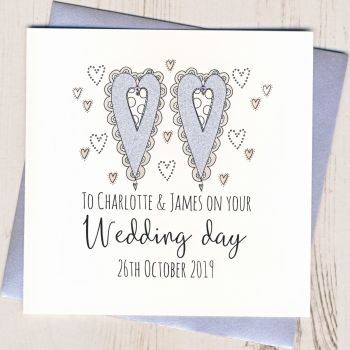  Personalised Wedding Hearts Card